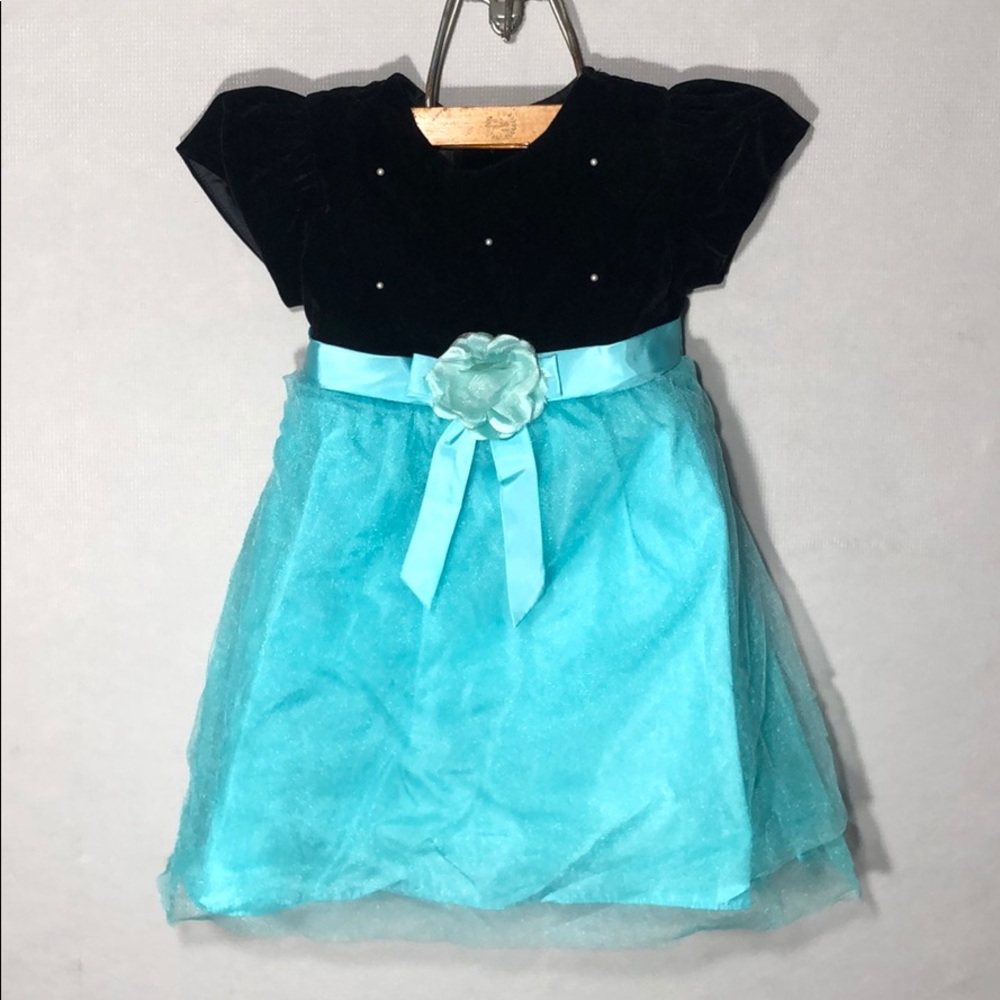 Rare Additions Black & Teal Dress - 24 Months